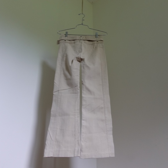 Y2K Tommy Hilfiger Low Rise Flare Jeans w D Ring Belt Khaki - Picture 5 of 5